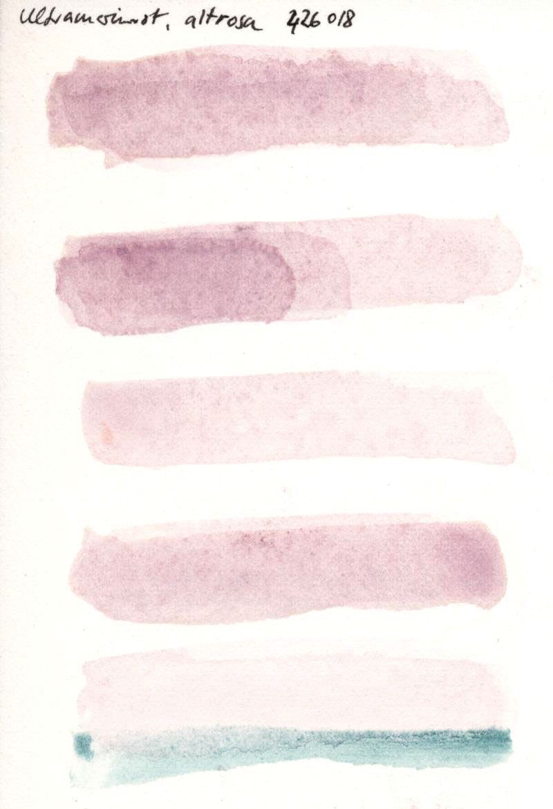 Kremer akvarel - ultramarínová červená, fialově růžová (plast, 3 x 1,8 x 1 cm)
